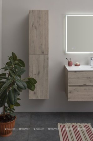 Тумба с раковиной Aquanet Алвита New 100 2 ящика, дуб веллингтон белый 