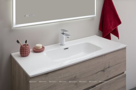 Тумба с раковиной Aquanet Алвита New 100 2 ящика, дуб веллингтон белый 