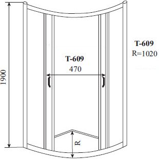 Душевой уголок Timo Altti-609 Foggy Glass 90х90 см 