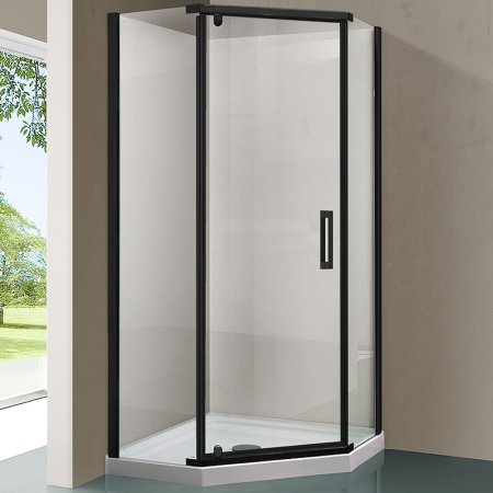 Душевой уголок Vincea Stresa 90х90 VSP-1S900CLB профиль Черный стекло прозрачное 