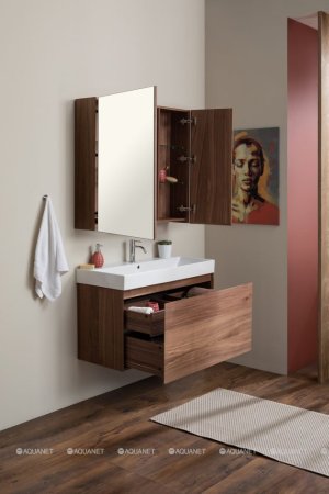 Зеркало-шкаф Aquanet Нью-Йорк 100 орех 