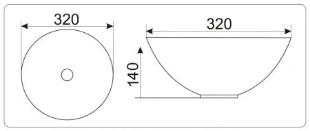 Раковина CeramaLux 487 накладная 