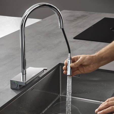 Смеситель Hansgrohe Aquno Select M81 73831000 для кухонной мойки, хром 