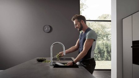 Смеситель Hansgrohe Aquno Select M81 73831000 для кухонной мойки, хром 