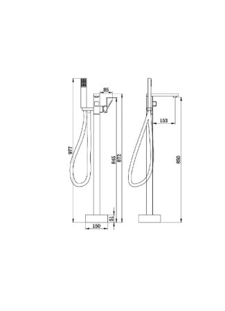 Смеситель Boch mann Albano Black BM8923 для ванны с душем напольный 