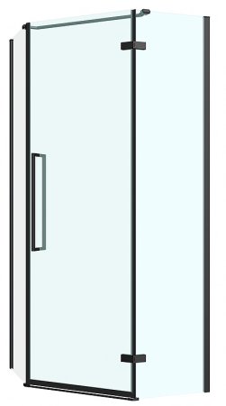 Душевой уголок Abber 100х100 AG05100B профиль Черный стекло прозрачное 