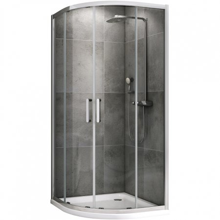 Душевой уголок Abber Schwarzer Diamant 100x100 AG01100 профиль Хром стекло прозрачное 
