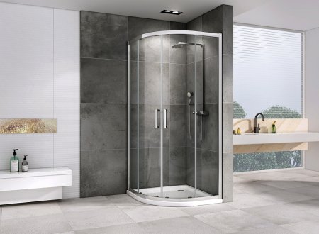 Душевой уголок Abber Schwarzer Diamant 100x100 AG01100 профиль Хром стекло прозрачное 