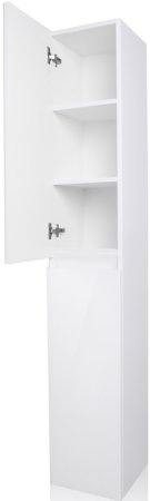 Шкаф пенал Style Line Даймонд 30 Люкс Plus подвесной Белый глянец 