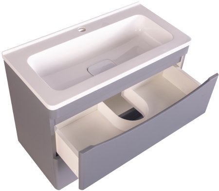 Тумба под раковину Style Line Бергамо 70 СС-00002319 подвесная Серая антискрейч 
