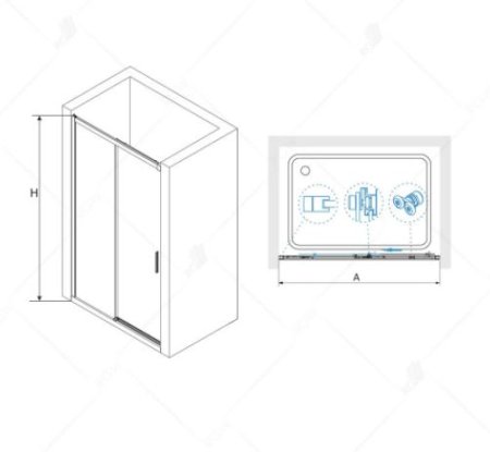 Душевая дверь в нишу RGW Leipzig LE-12B 190х195 профиль черный 