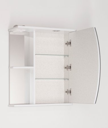 Зеркало Style Line Эко волна Камелия 60 С с подсветкой и полками Белый глянец 