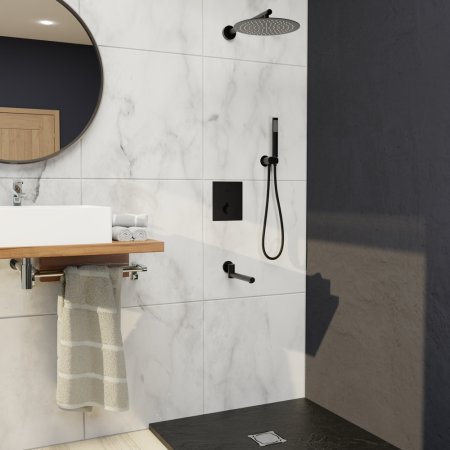 Душевая система RGW Shower Panels SP-370B встраиваемая, черная 