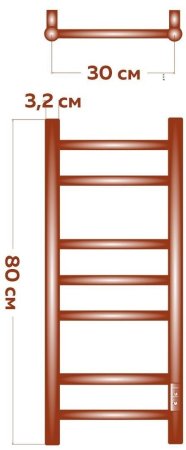 Полотенцесушитель электрический (лесенка) Bauedge Stil DB-0040, 30x80 см 