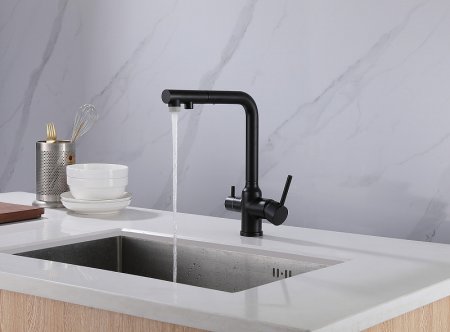 Смеситель для кухни Abber Emotion AF8814B Черный матовый 