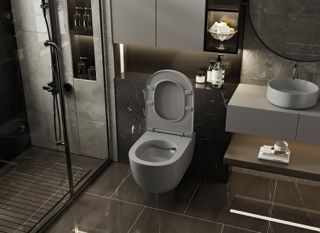 Унитаз Abber Bequem AC1104MG подвесной Серый матовый с сиденьем Микролифт 