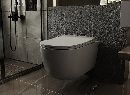 Унитаз Abber Bequem AC1104MG подвесной Серый матовый с сиденьем Микролифт 