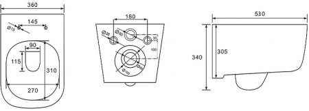 Унитаз Abber Bequem AC1104MG подвесной Серый матовый с сиденьем Микролифт 