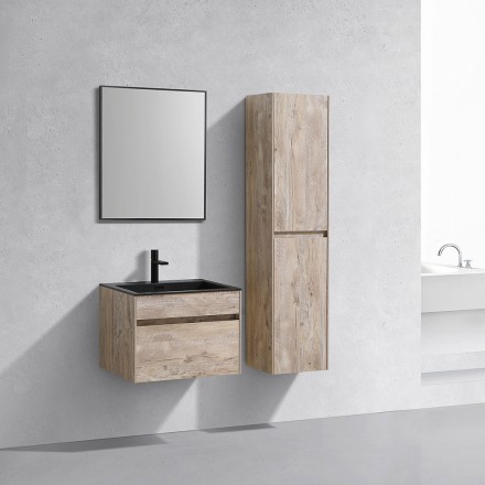 Мебель для ванной Vincea Chiara 600 подвесная, 1 ящик, N.Wood (черная раковина) 