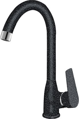 Смеситель для кухонной мойки Rossinka S35-23-Black черный 