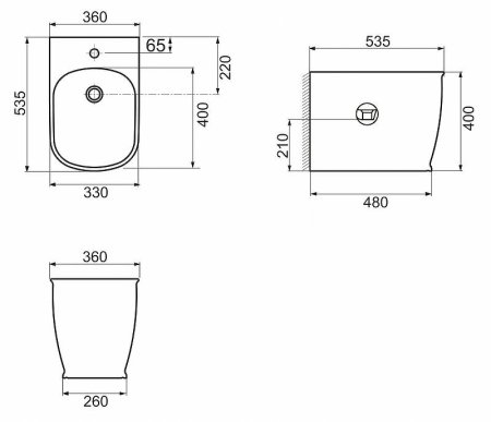Биде BelBagno Prado BB10150B Белое 
