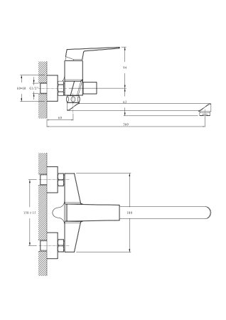 Смеситель для ванны HAIBA HB20191 хром 