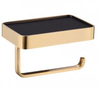 Держатель для туалетной бумаги с полкой WONZON & WOGHAND, Бронза (WW-7236)