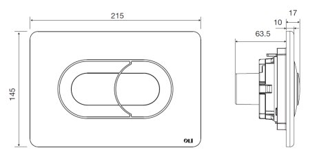Кнопка смыва OLI Salina 640097 черный/хром 