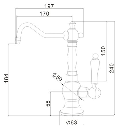 Кран Zorg Stone ZR 01 CR для фильтра 