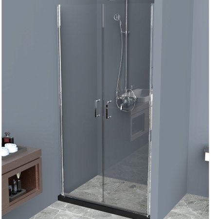 Душевая дверь BelBagno Uno 100 UNO-B-2-100-C-Cr профиль Хром стекло прозрачное 