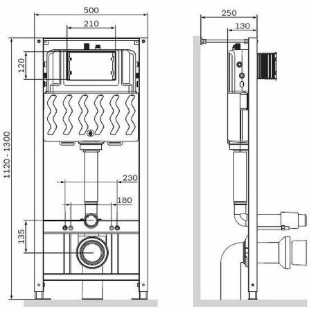 Инсталляция AM.PM Pro I012704 для подвесного унитаза без клавиши смыва 