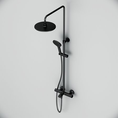 Душевая система AM.PM Like F0780522 с термостатом Черная матовая 