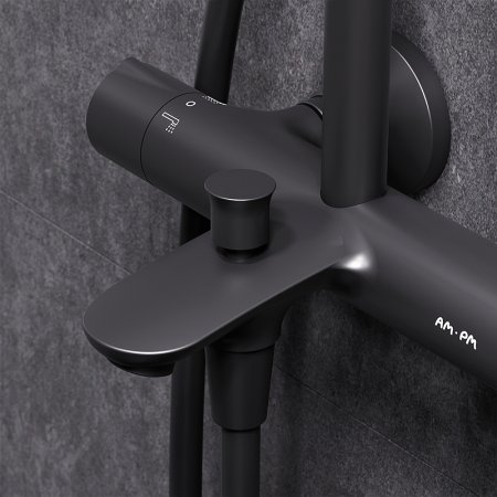 Душевая система AM.PM Like F0780522 с термостатом Черная матовая 