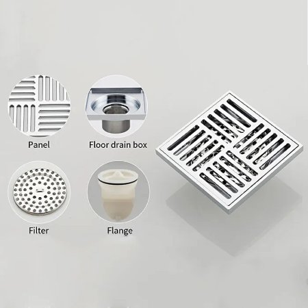 Душевой трап Gappo G81051 с решеткой Хром 