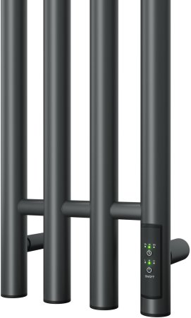 Полотенцесушитель электрический APEXTERMO Luna LN10113GF 1100x180 с крючками, графит металлик 