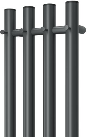 Полотенцесушитель электрический APEXTERMO Luna LN10113GF 1100x180 с крючками, графит металлик 