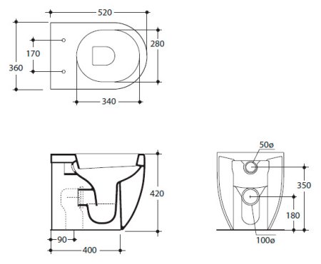 Унитаз приставной Kerasan Flo 311601 
