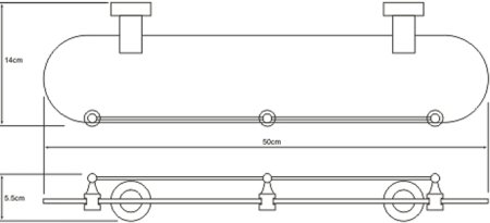 Полка WasserKRAFT Donau K-9444 с бортиком 