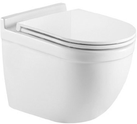 Унитаз CeramaLux 2198 подвесной Белый с сиденьем Микролифт 