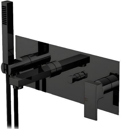 Смеситель для ванны Gattoni Kubik 2505/25NO Черный матовый 