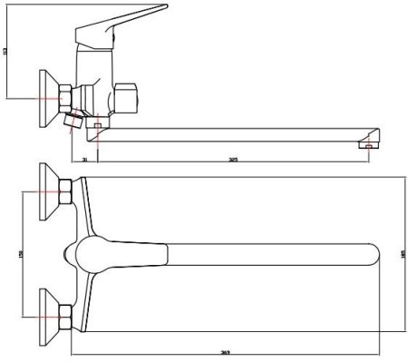 Смеситель для ванны и душа ESKO MURANO (MR 31) 