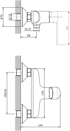 Смеситель для душа ESKO Belgrade (BD 80) 
