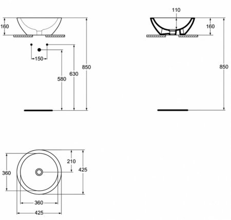 Раковина-чаша Ideal Standard Strada 42 K078301 Euro White 