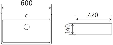 Раковина CeramaLux 60 8145MB Черная матовая 
