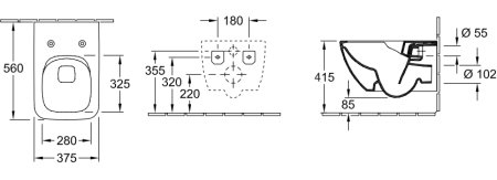 Унитаз подвесной Villeroy & Boch Venticello 4611RL01 альпийский белый 