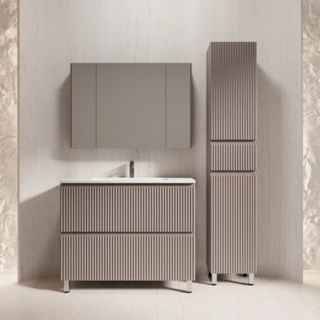 Тумба Style Line Марокко 100 напольная, с раковиной  LINE 1000*480, тауп темный 