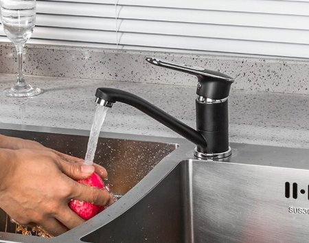 Смеситель для кухни Frap H49-6 F4549-6 Черный матовый Хром 