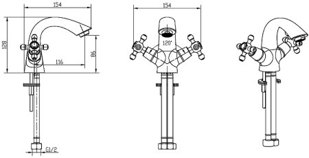 Смеситель для раковины Boheme Flora 311-FL Бронза 