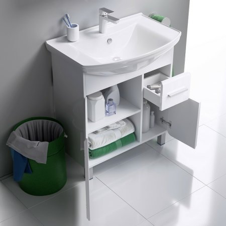 Тумба под раковину Aqwella Корсика 75 Т7м KOR0107 Белая 