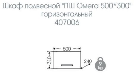 Шкаф для ванной комнаты навесной СаНта Омега 50/30 горизонтальный 